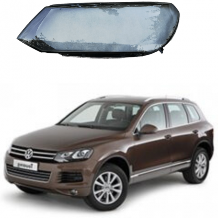 Стекло фары Volkswagen Touareg 2 (7P) (2010-2014) левое. Дорестайлинг