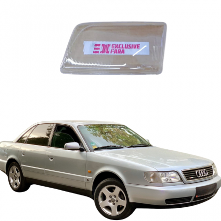 Стекло фары Audi А6 С4 94-97 г. с рифлением на дальний свет левое