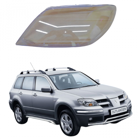 Стекло фары Mitsubishi Outlender 1 2003-07г левое