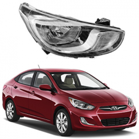 Стекло фары Hyundai Solaris I (RBr)  2010-2014 Дорестайлинг Правое
