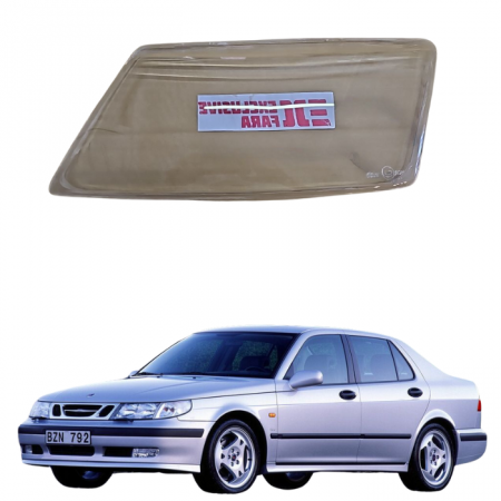 Стекло фары Saab 9-5 1997-2001г левое