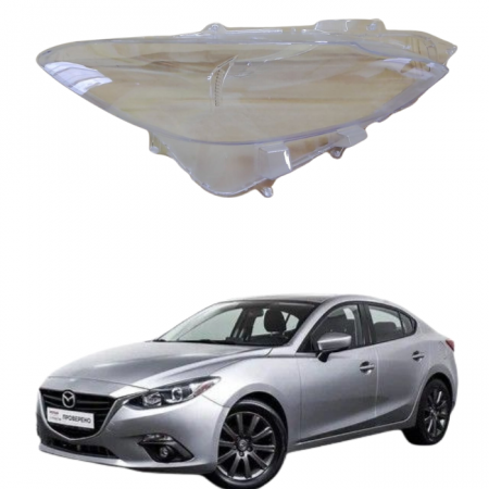 Стекло фары Mazda 3 BM 2013-2017 левое. Дорестайлинг. Галоген